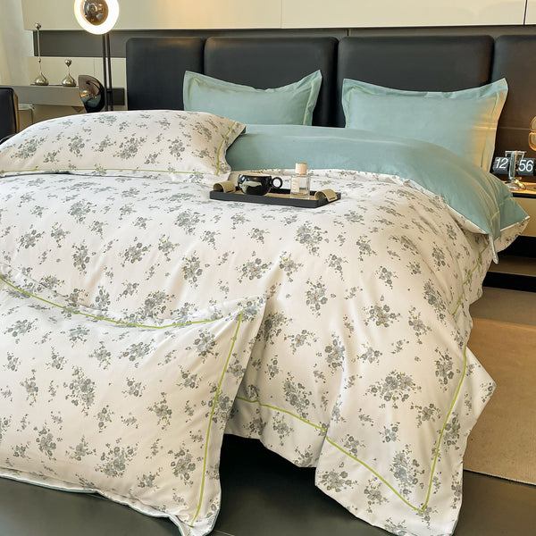 Eleganta florala– Set Lenjerie de Pat 6 Piese Moale si Confortabil, Cod :LJ14