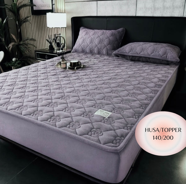 Topper 140/200 pentru saltea cu elastic, + 1  fata de perna, COD: TOPE814