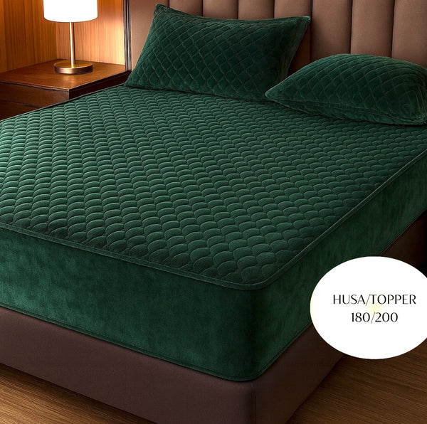Topper 180/200 pentru saltea cu elastic, + 2 fete de perna, COD: TOP907