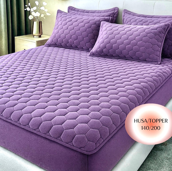 Topper 140/200 pentru saltea cu elastic, + 2 fete de perna, COD: TOPE7