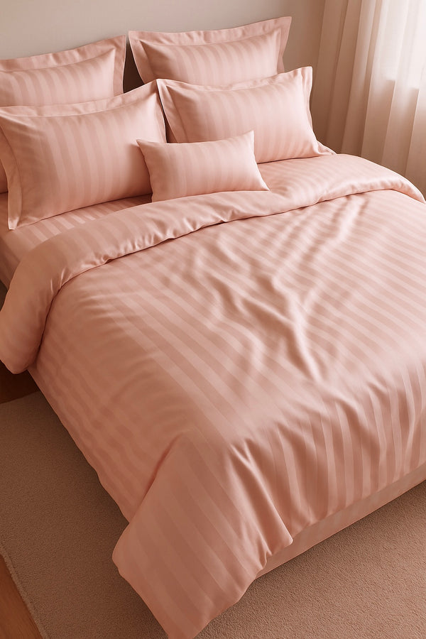 Lenjerie pat dublu,180/200 Damasc Deluxe,cu ELASTIC, 6 piese COD: DE55