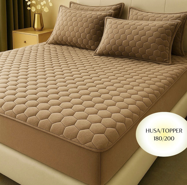 Topper 180/200 pentru saltea cu elastic, + 2 fete de perna, COD: TOS205