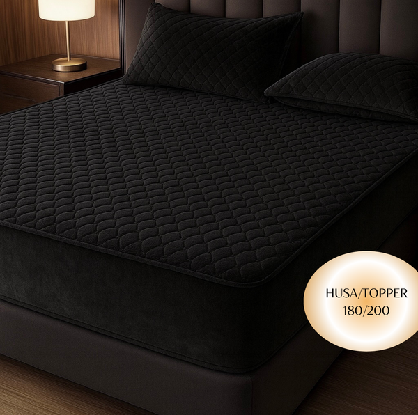 Topper 180/200 pentru saltea cu elastic, + 2 fete de perna, COD: TOP902