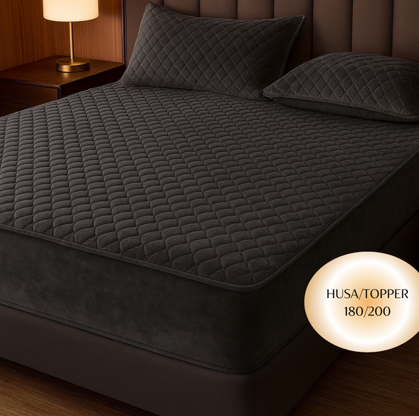 Topper 180/200 pentru saltea cu elastic, + 2 fete de perna, COD: TOP901