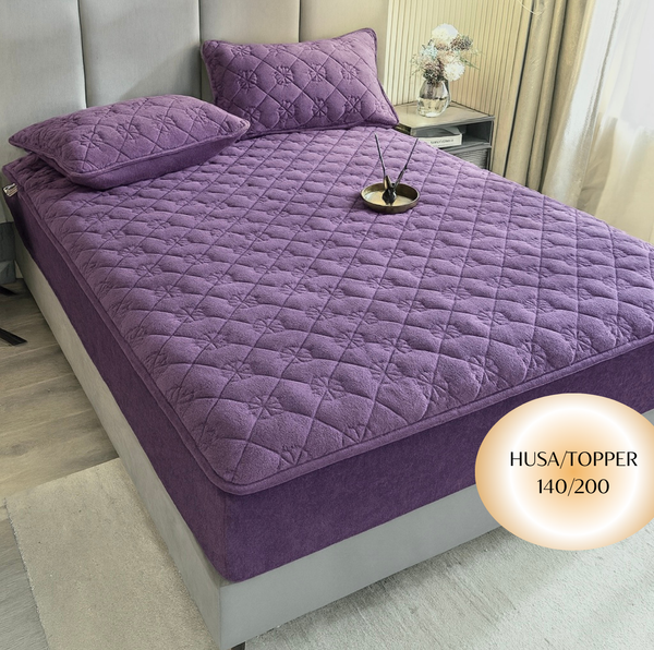 Topper 140/200 pentru saltea cu elastic, + 2 fete de perna, COD: TOPE4