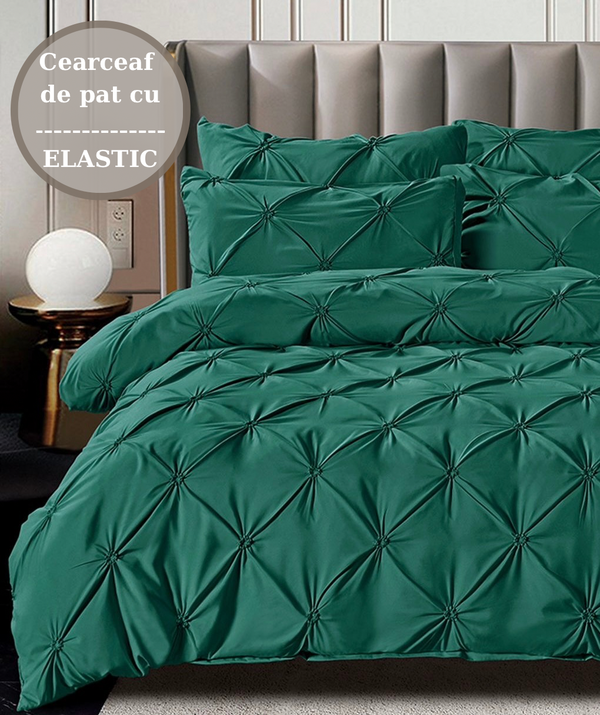 Lenjerie de pat Elastic,cu PLIURI 6 Piese, cod: LPE122