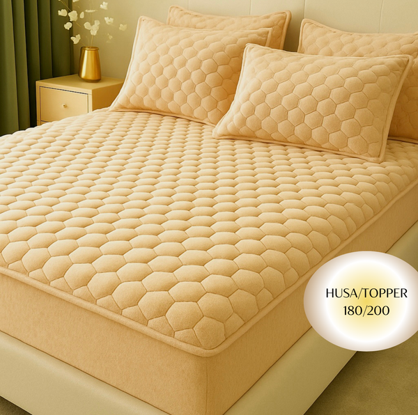 Topper 180/200 pentru saltea cu elastic, + 2 fete de perna, COD: TOS279