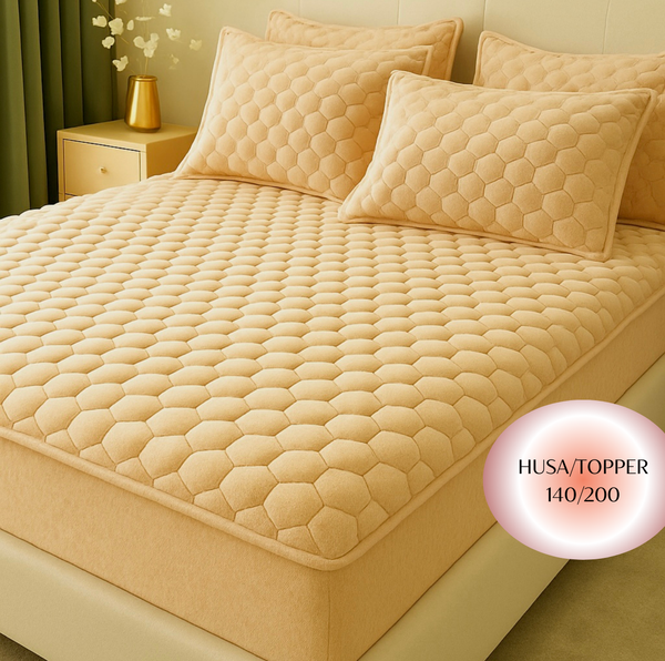 Topper 140/200 pentru saltea cu elastic, + 2 fete de perna, COD: TOPE660