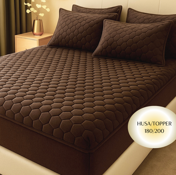 Topper 180/200 pentru saltea cu elastic, + 2 fete de perna, COD: TOS215