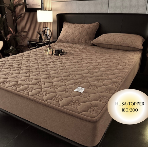Topper 180/200 pentru saltea cu elastic, + 2 fete de perna, COD: TOS922