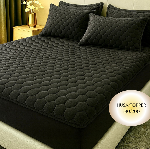 Topper 180/200 pentru saltea cu elastic, + 2 fete de perna, COD: TOS910