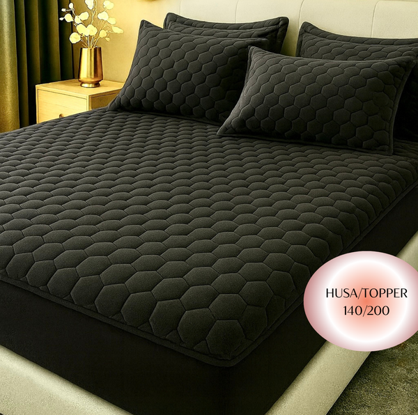 Topper 140/200 pentru saltea cu elastic, + 2 fete de perna, COD: TOPE6
